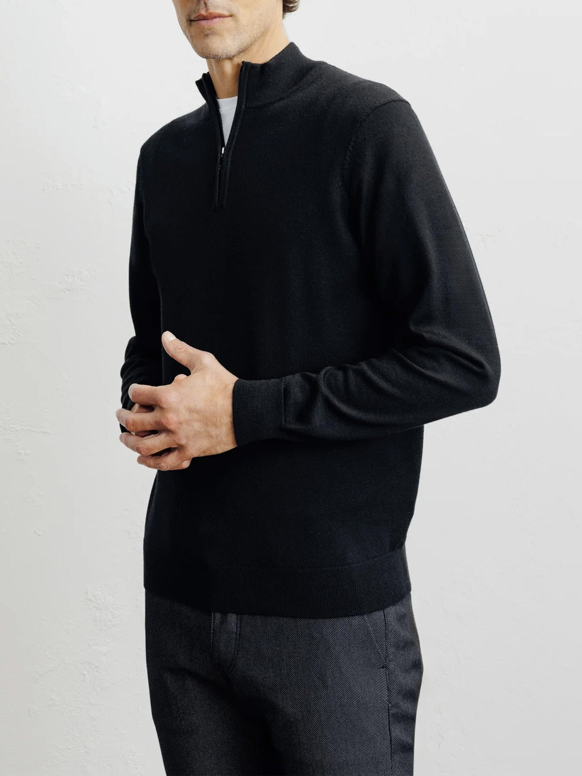 Pull demi zippé noir - IZAC