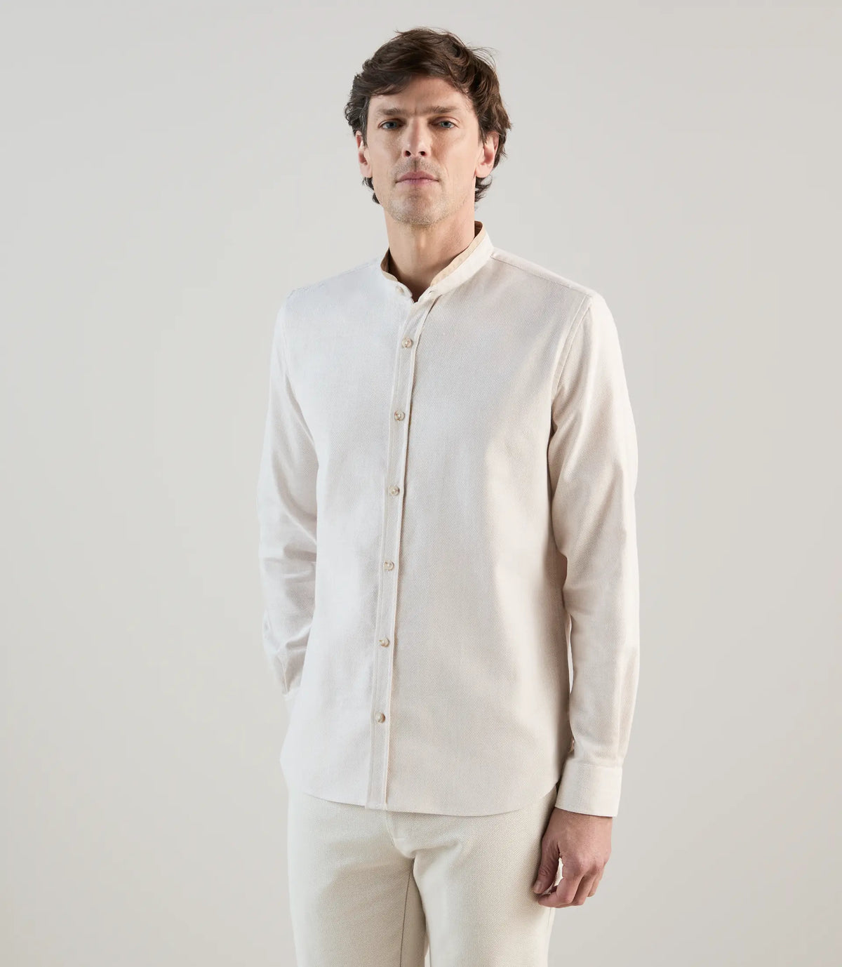 Chemise à coudières beige - IZAC