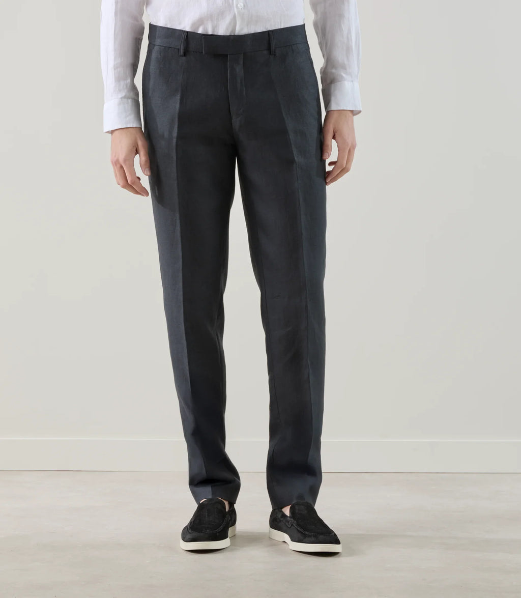 Pantalon ville 100% lin noir - IZAC