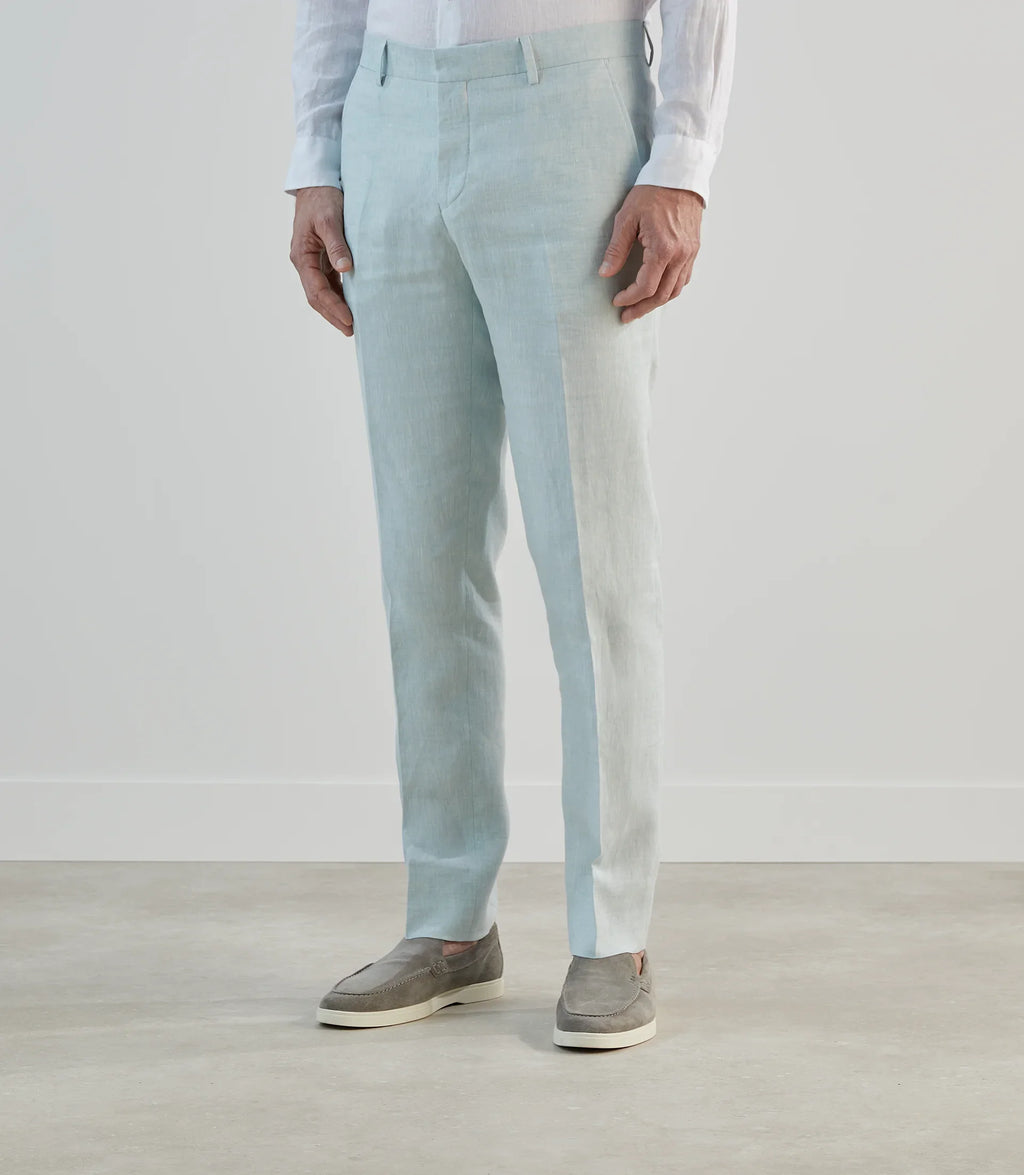 Pantalon ville 100% lin vert d'eau - IZAC