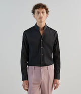 Chemise ville en coton noir - IZAC