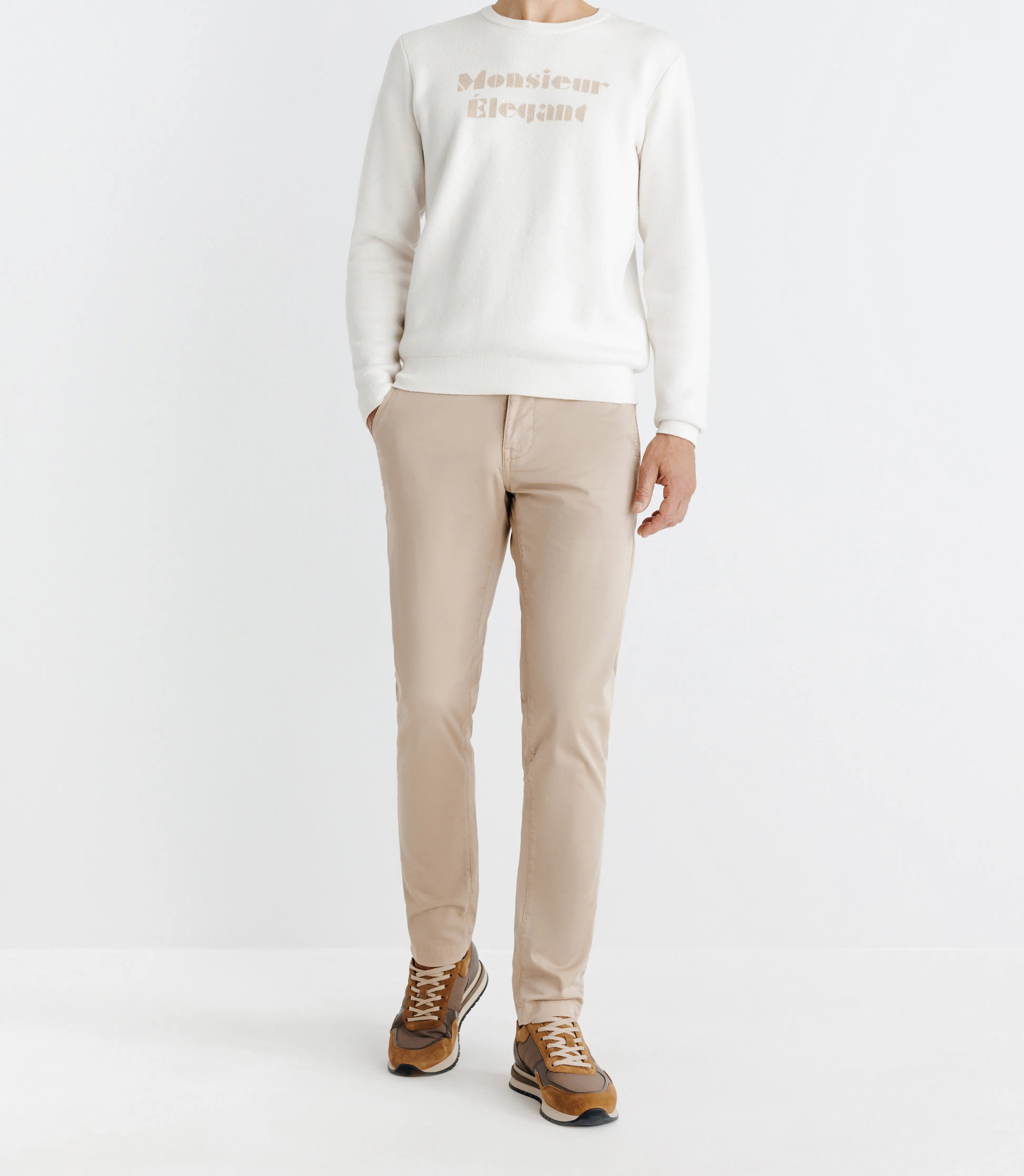 Pull avec message écru - IZAC