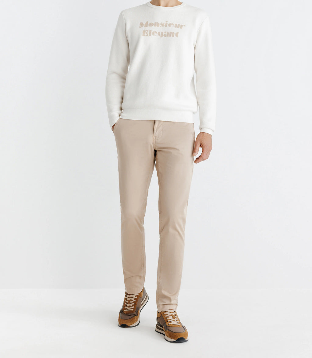 Pull avec message écru - IZAC