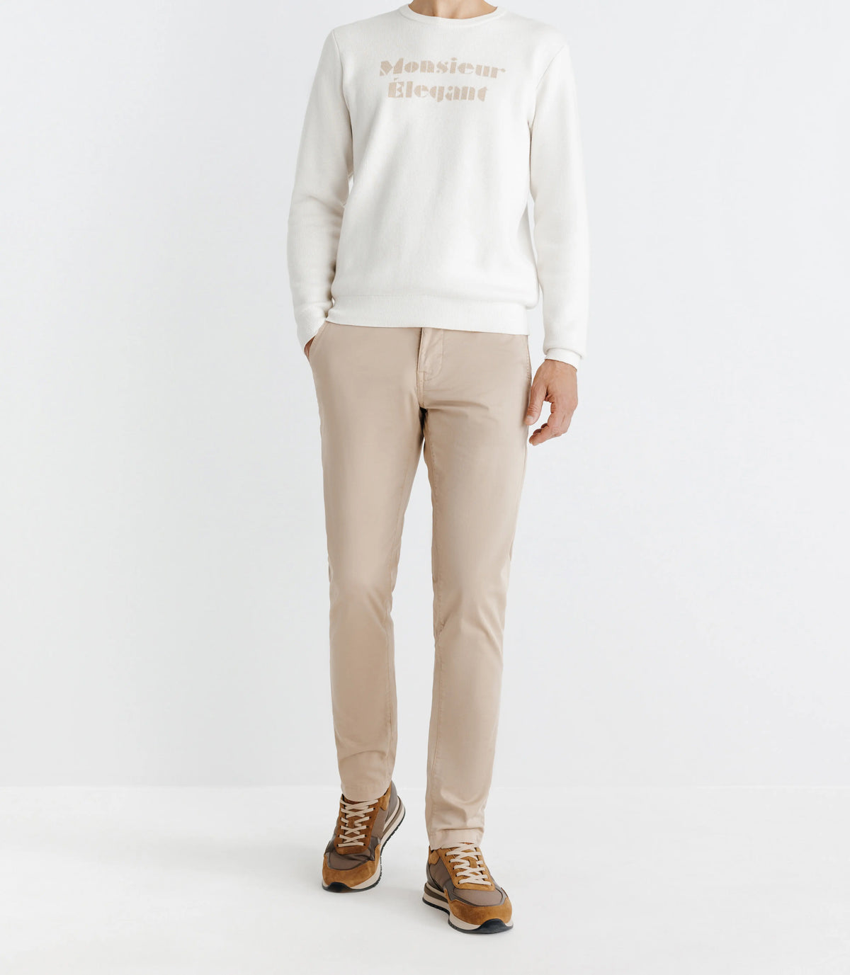 Pull avec message écru - IZAC