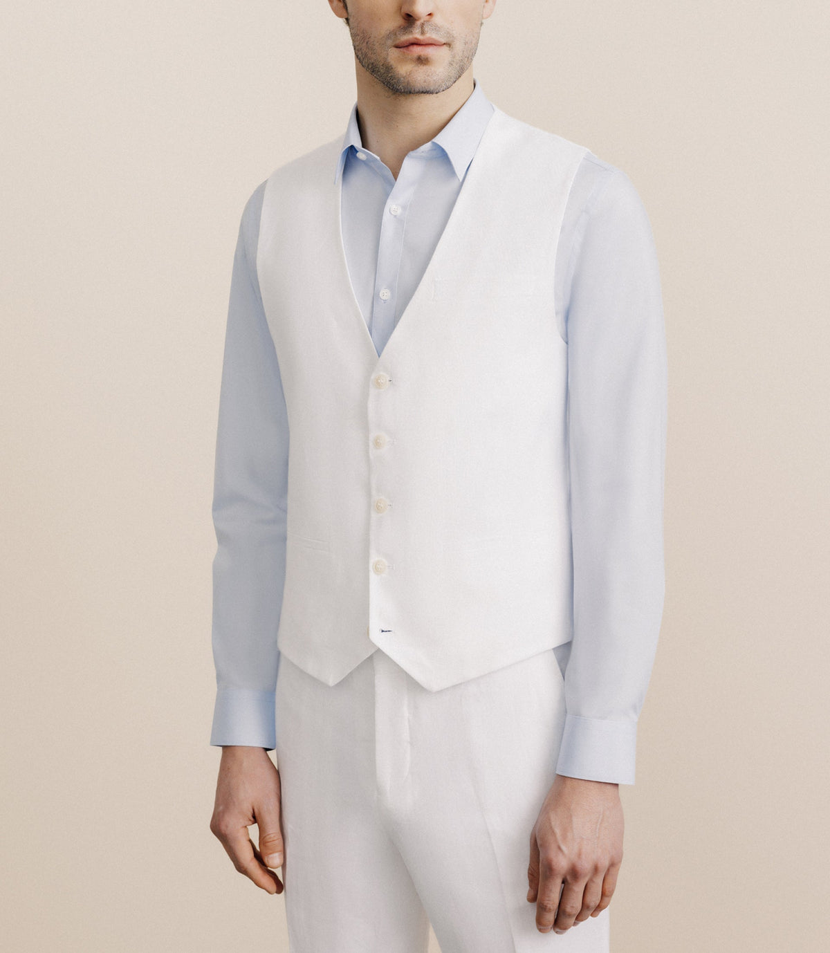 Gilet 100% lin blanc - IZAC