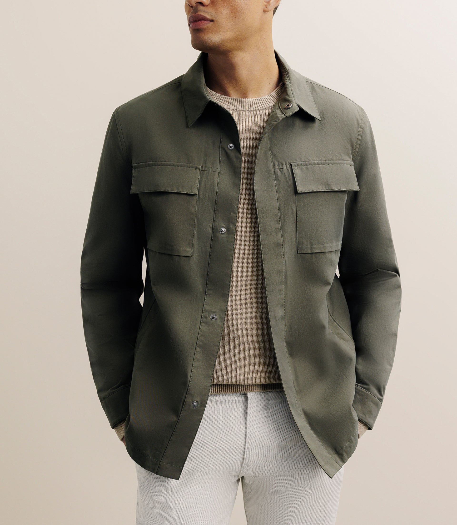 Veste casual 100% coton kaki - IZAC