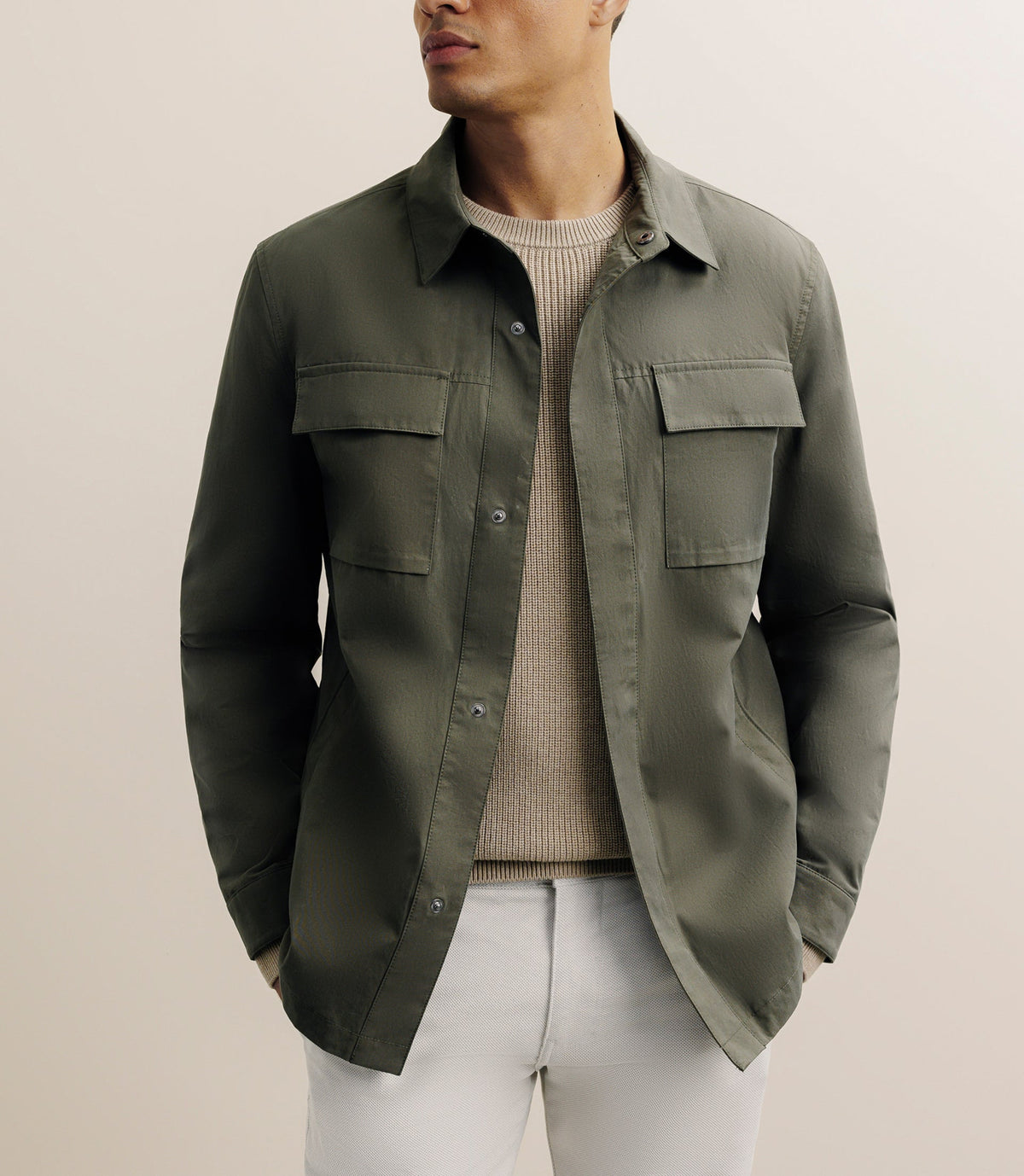 Veste casual 100% coton kaki - IZAC