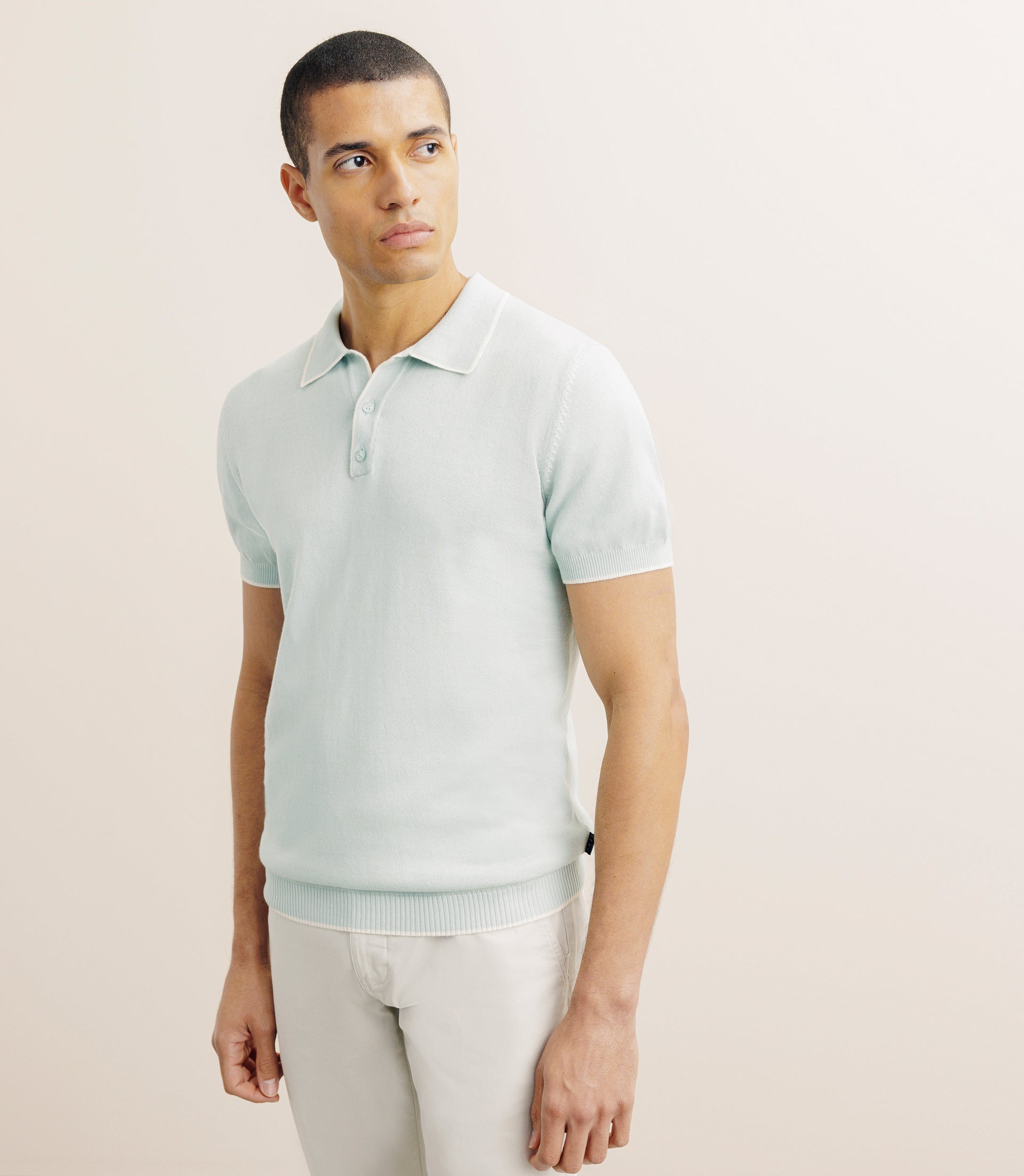 Polo col ouvert vert - IZAC