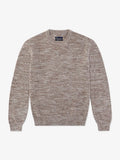 Pull col rond uni jeu de point taupe - IZAC