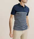 Polo boutonné marinière marine - IZAC
