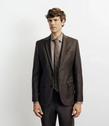 Costume 2 boutons laine majoritaire marron - IZAC