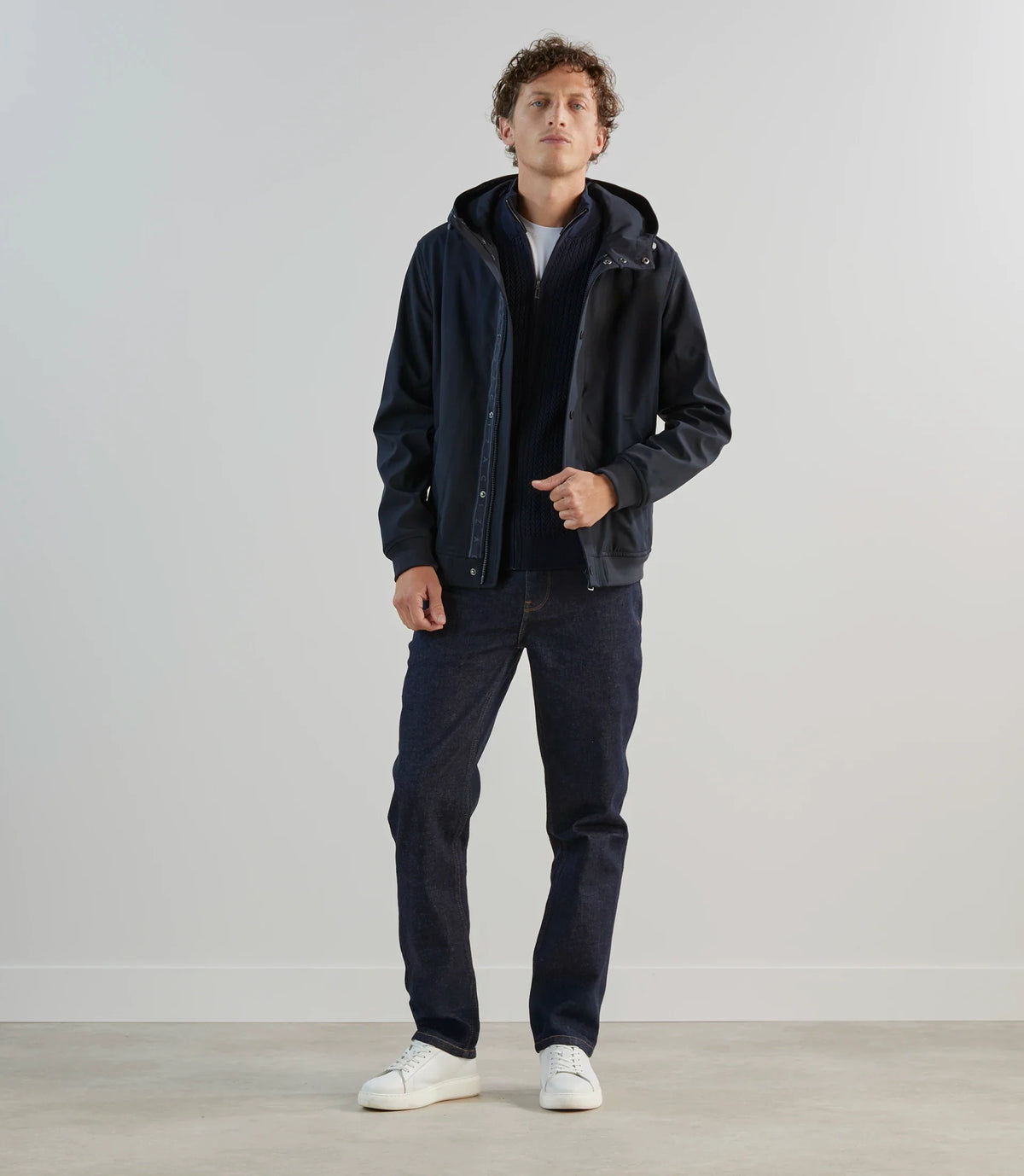 Blouson à capuche marine - IZAC