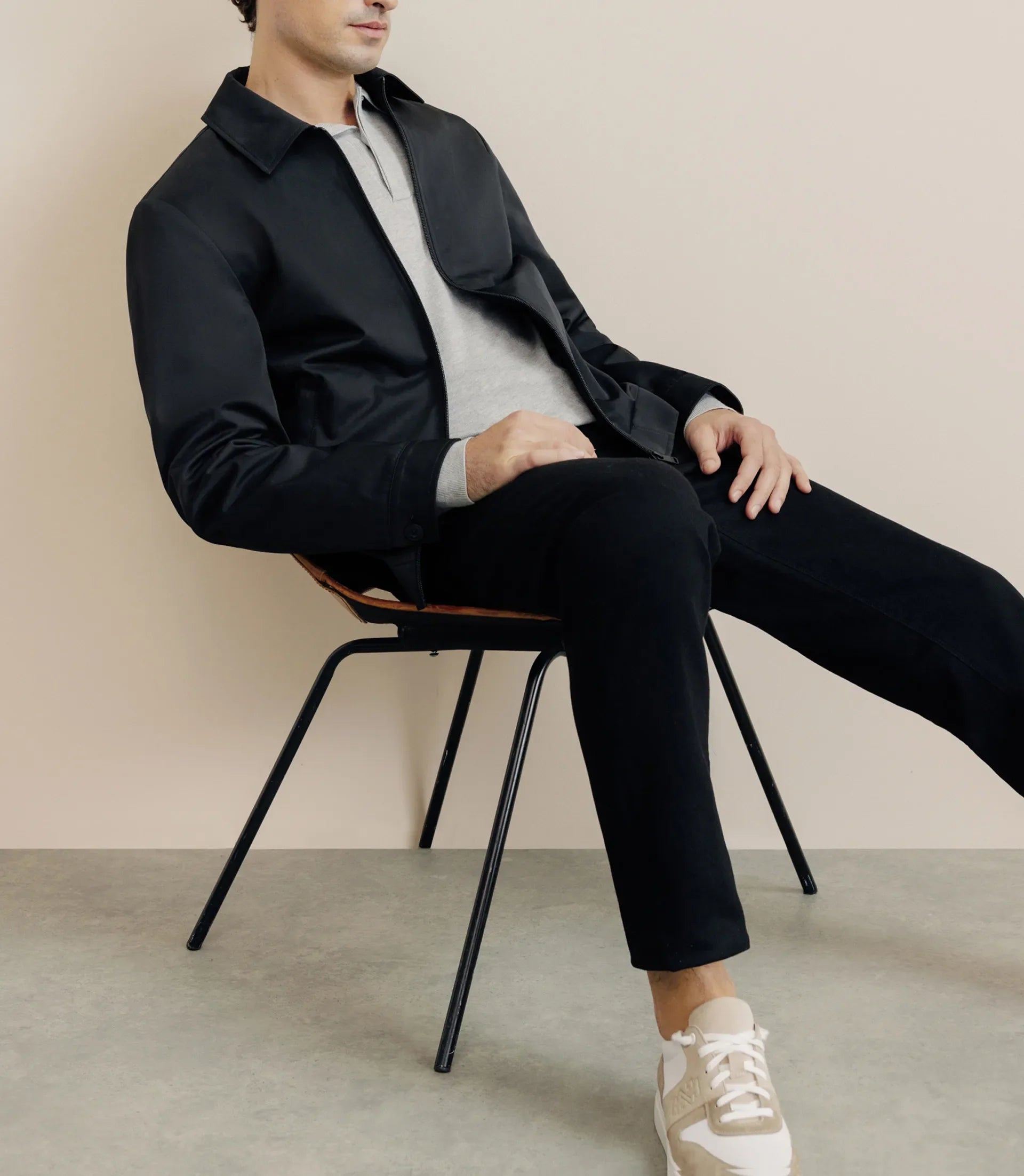 Blouson col chemise noir - IZAC