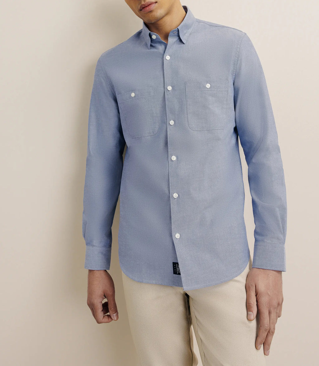 Chemise droite oxford marine - IZAC