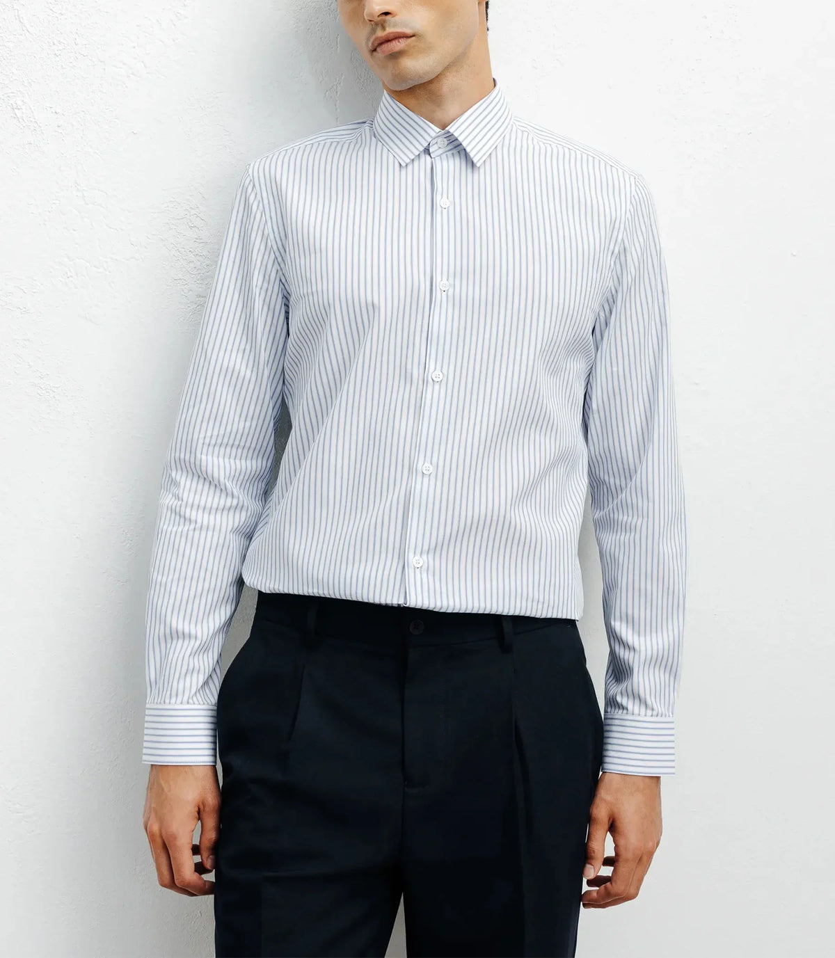 Chemise casual à rayures ciel - IZAC