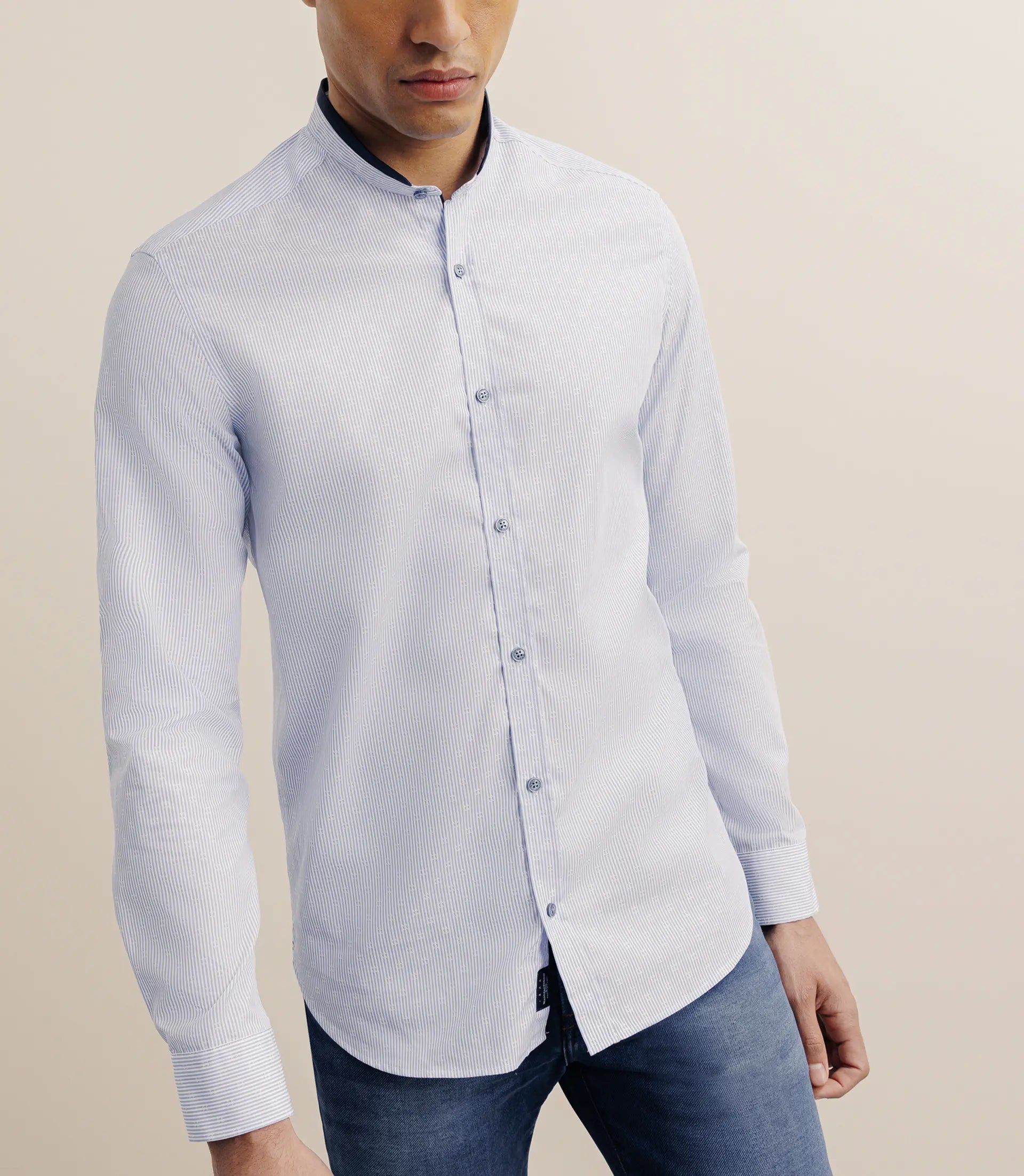 Chemise 100% coton bleue - IZAC
