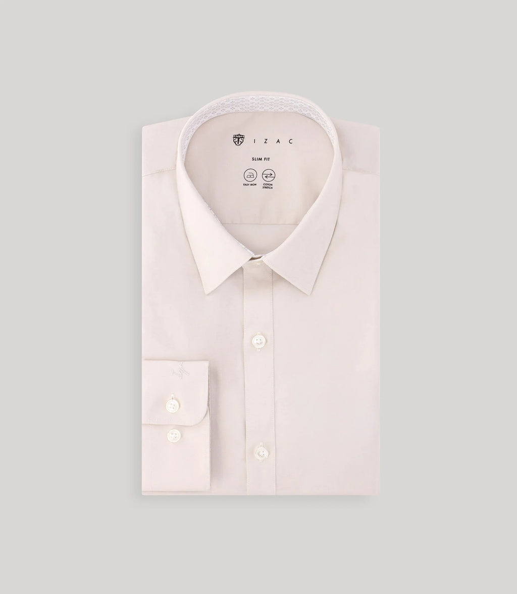 Chemise ville avec coudières beige - IZAC
