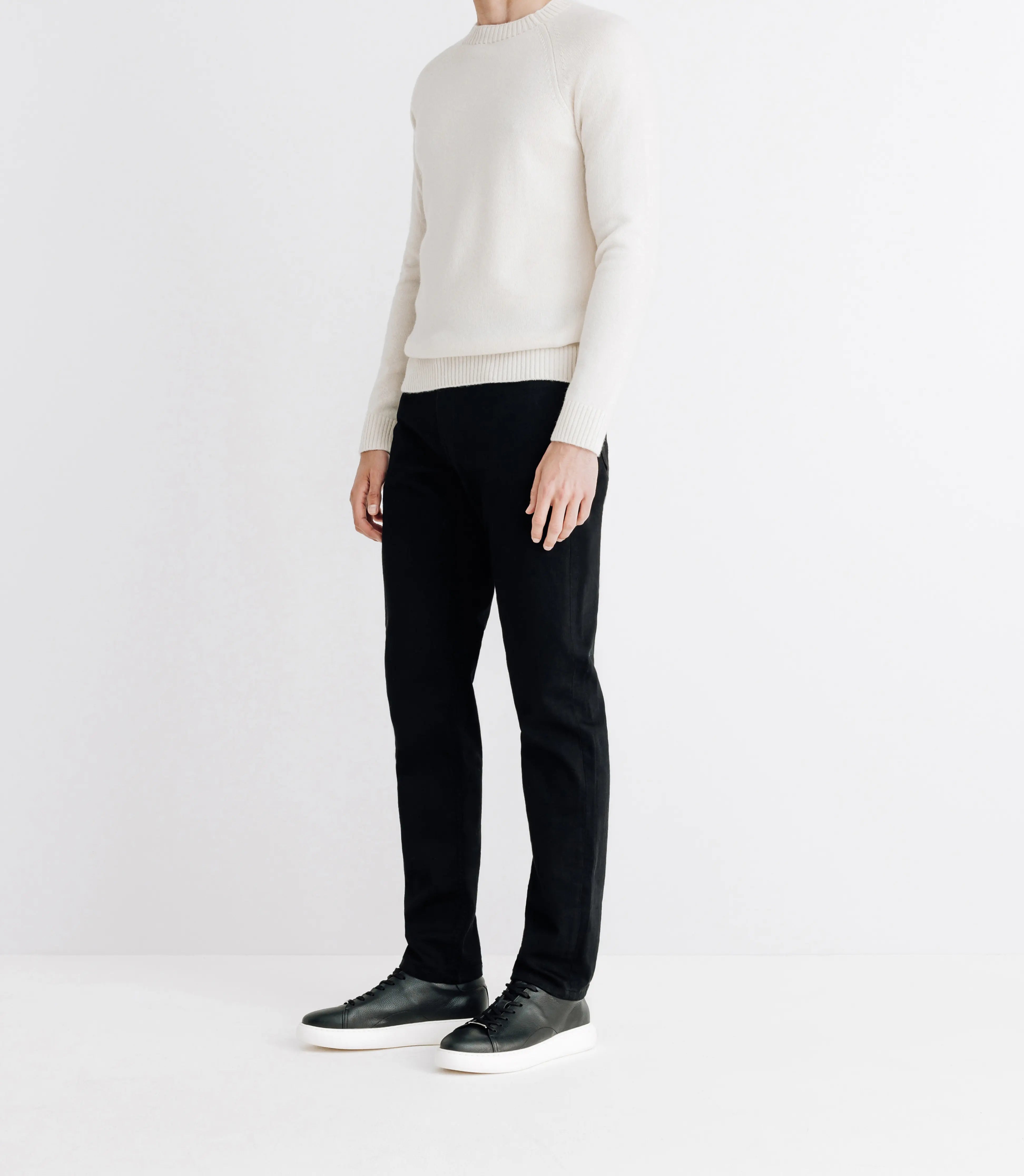 Pull lambswool col rond écru - IZAC