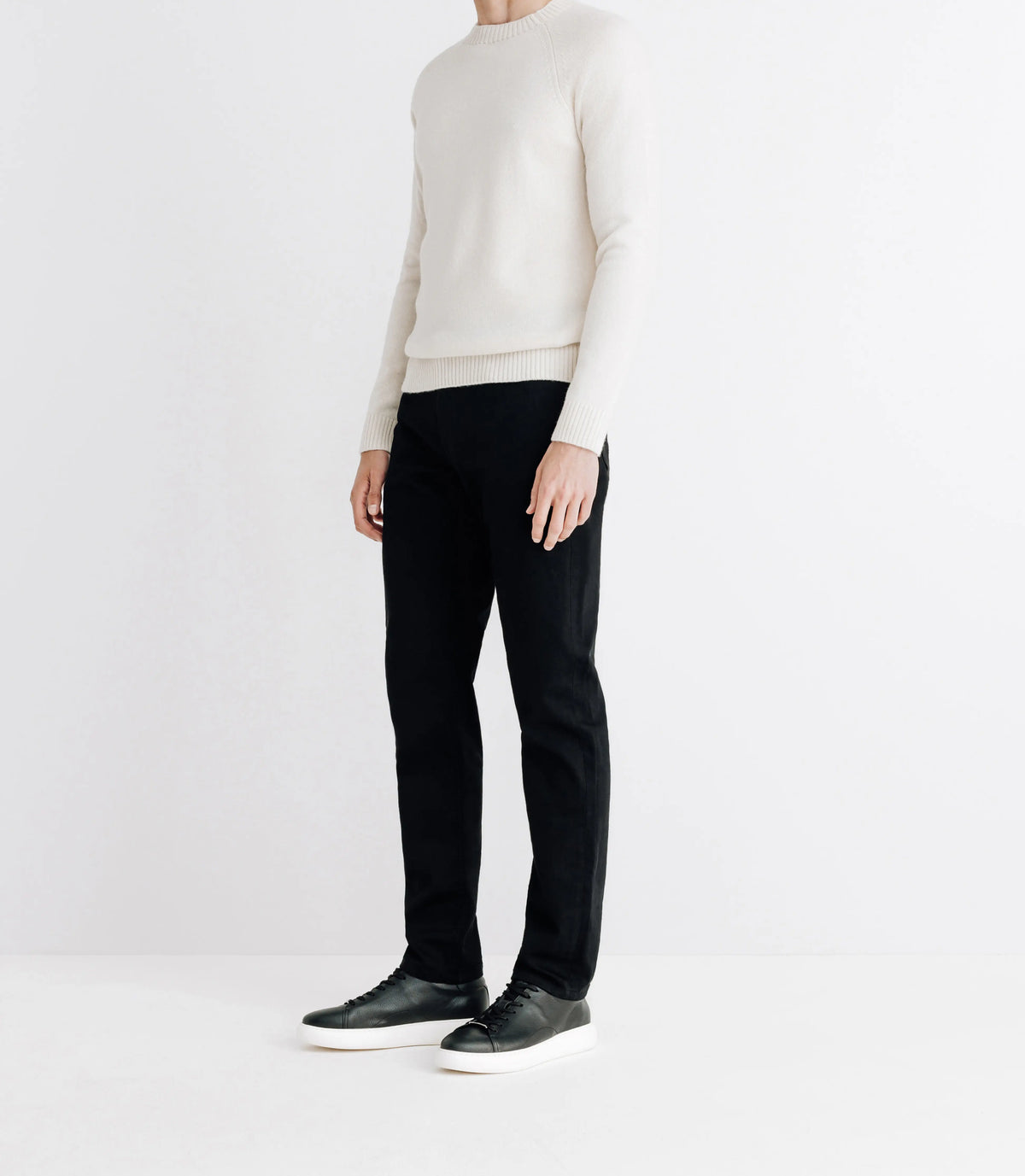 Pull lambswool col rond écru - IZAC