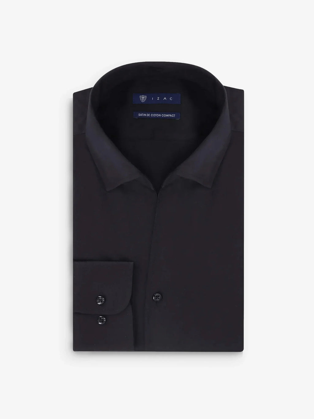 Chemise ville col ouvert noire - IZAC