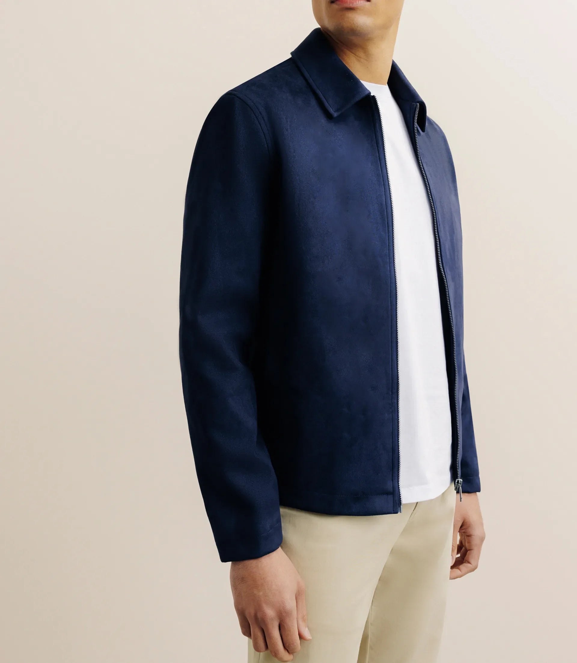 Blouson en suédine marine - IZAC