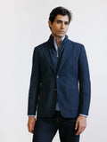 Veste en tissu armuré marine - IZAC