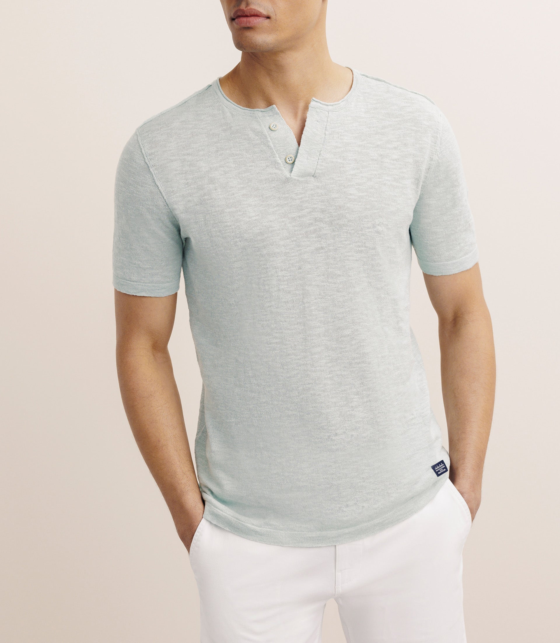 T-shirt boutonné vert - IZAC