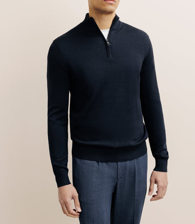Pull col montant demi zippé noir - IZAC