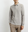 Polo boutonné en maille beige - IZAC