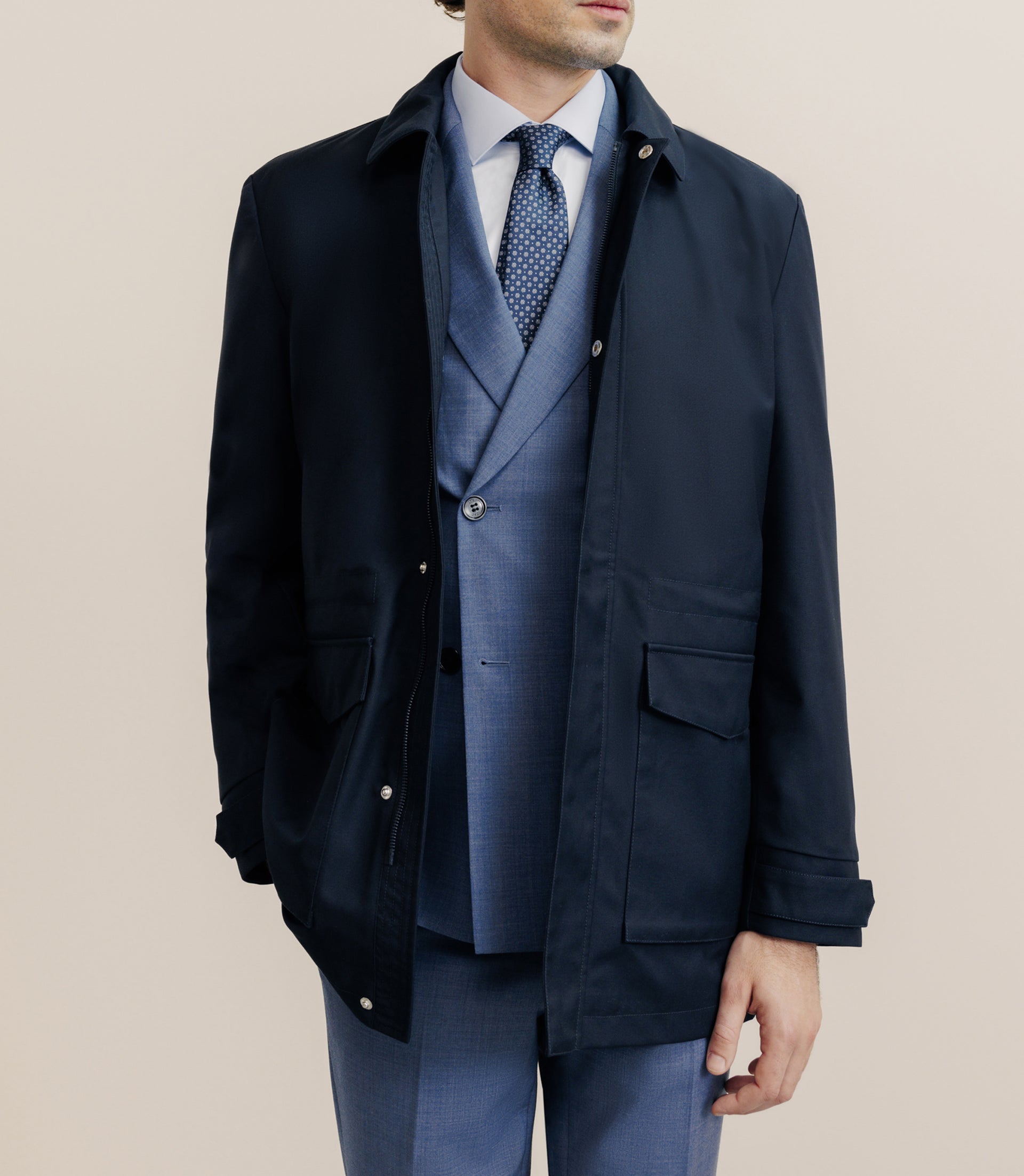 Parka courte 2 poches marine - IZAC