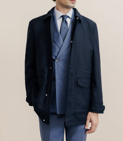 Parka courte 2 poches marine - IZAC