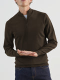 Pull col zip marron - IZAC