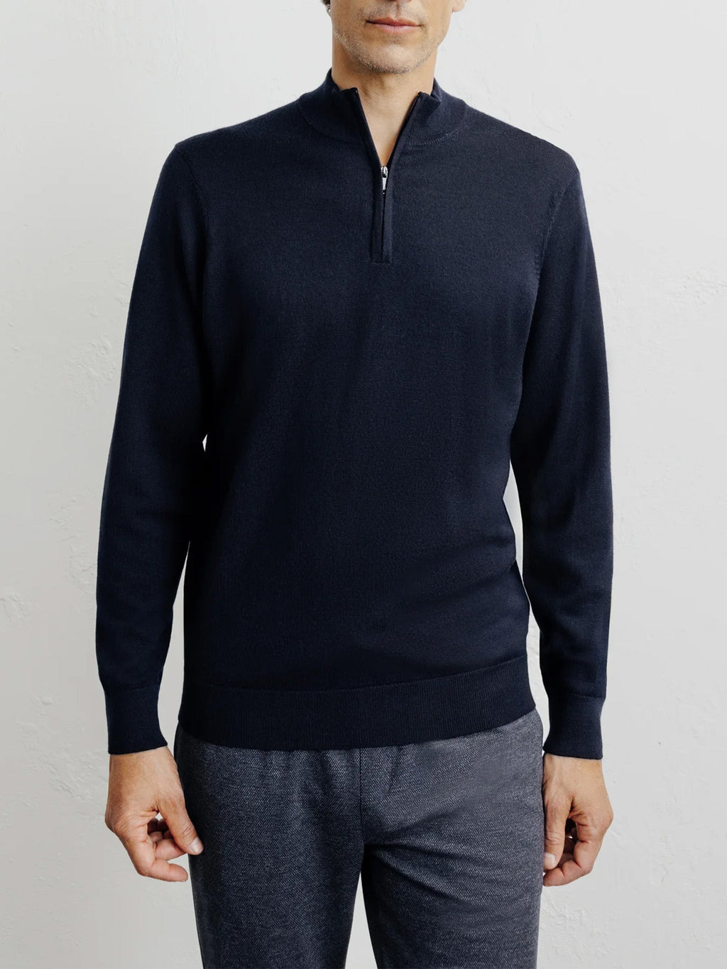 Pull demi zippé marine - IZAC