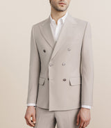 Costume croisé en laine mélangée beige - IZAC