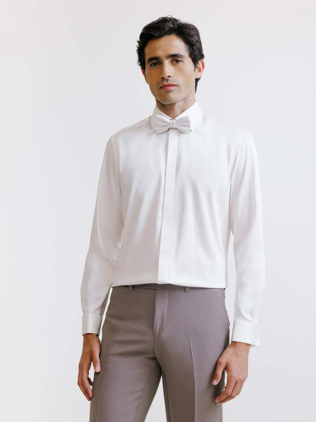 Chemise en satin de coton écru - IZAC
