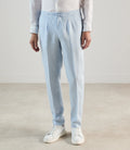 Pantalon ville 100 % lin bleu ciel - IZAC