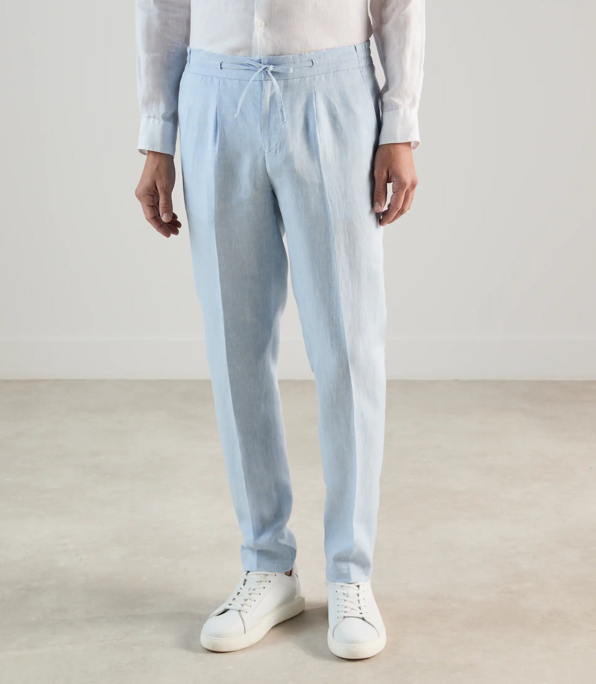 Pantalon ville 100 % lin bleu ciel - IZAC