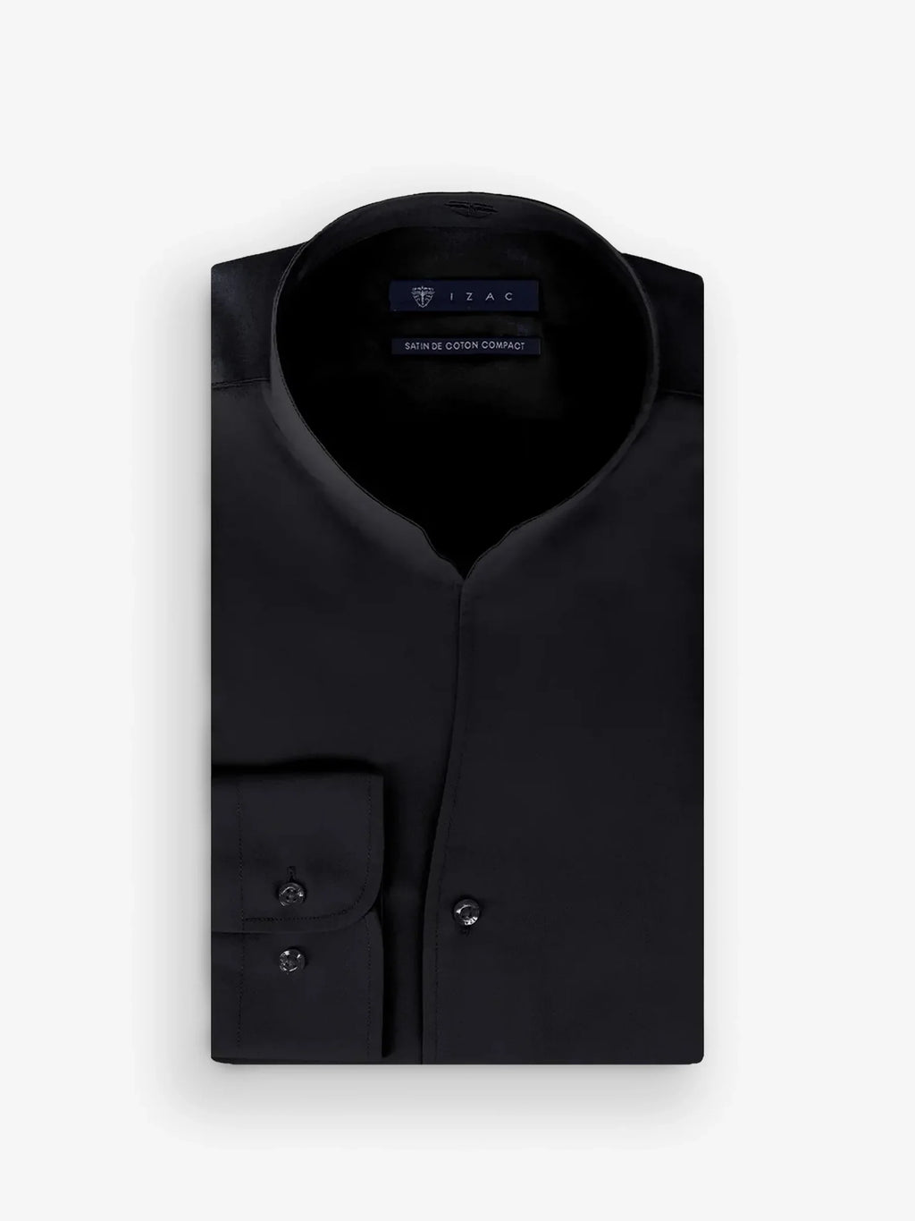 Chemise col philosophe noire - IZAC