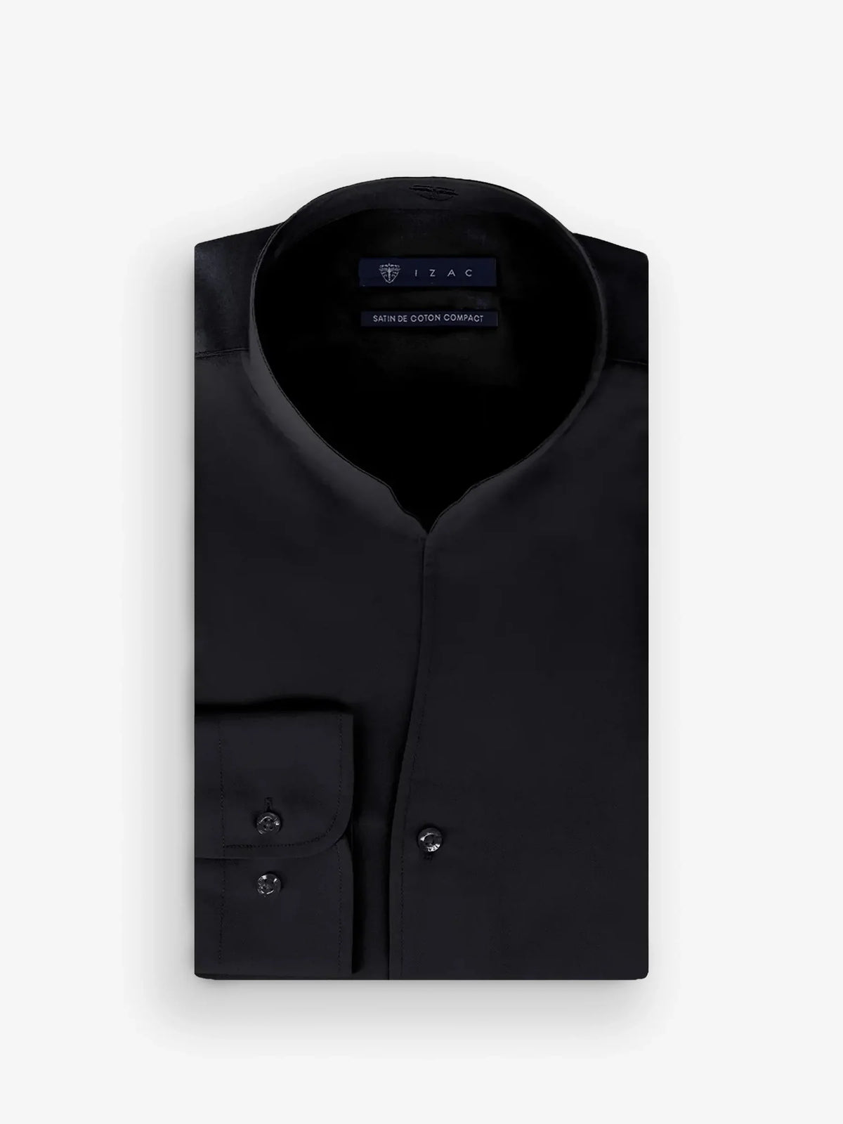 Chemise col philosophe noire - IZAC