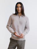 Pull col polo zippé beige - IZAC