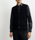 Gilet sans manches boutonné jeux de points noir - IZAC