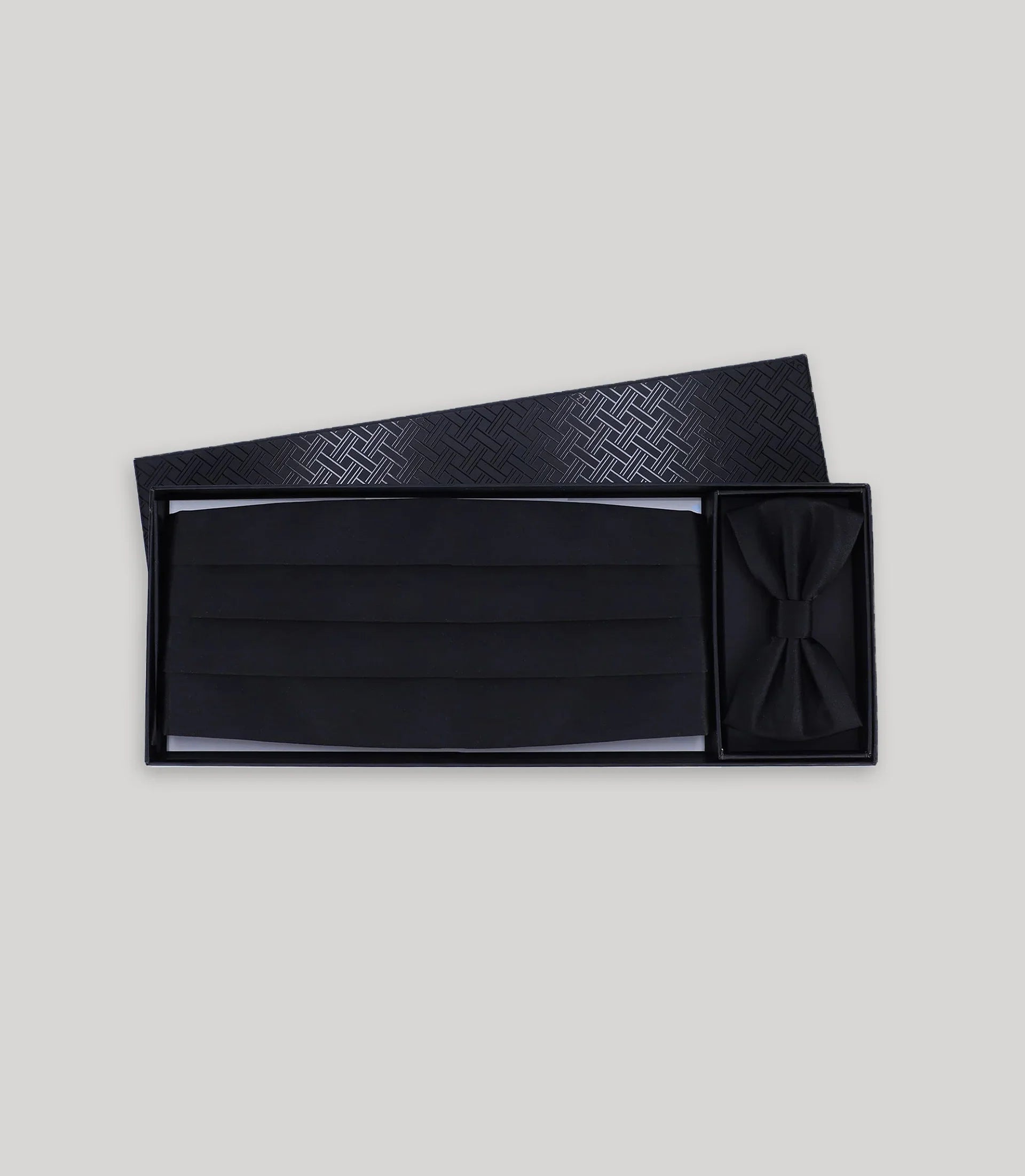Coffret ceinture smocking et noeud papillon noir - IZAC