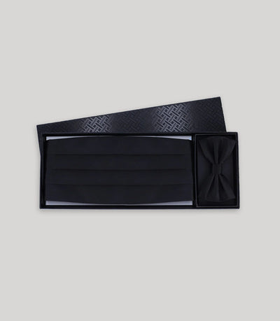 Coffret ceinture smocking et noeud papillon noir - IZAC