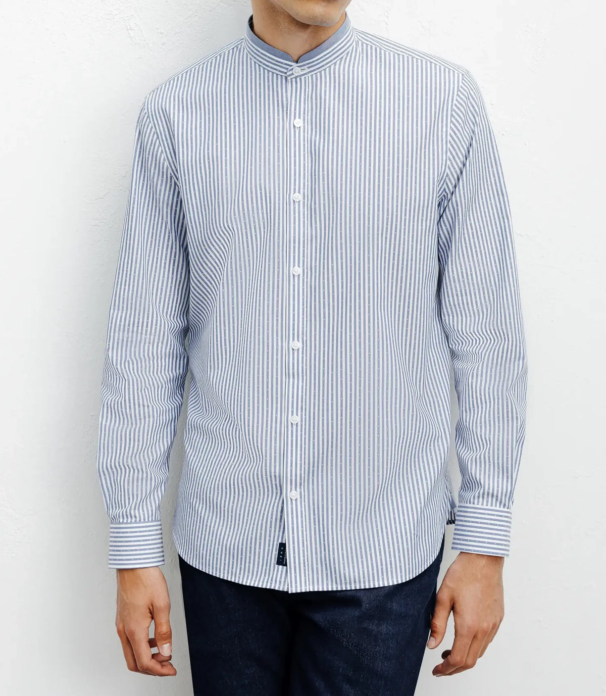 Chemise casual col mao ciel - IZAC