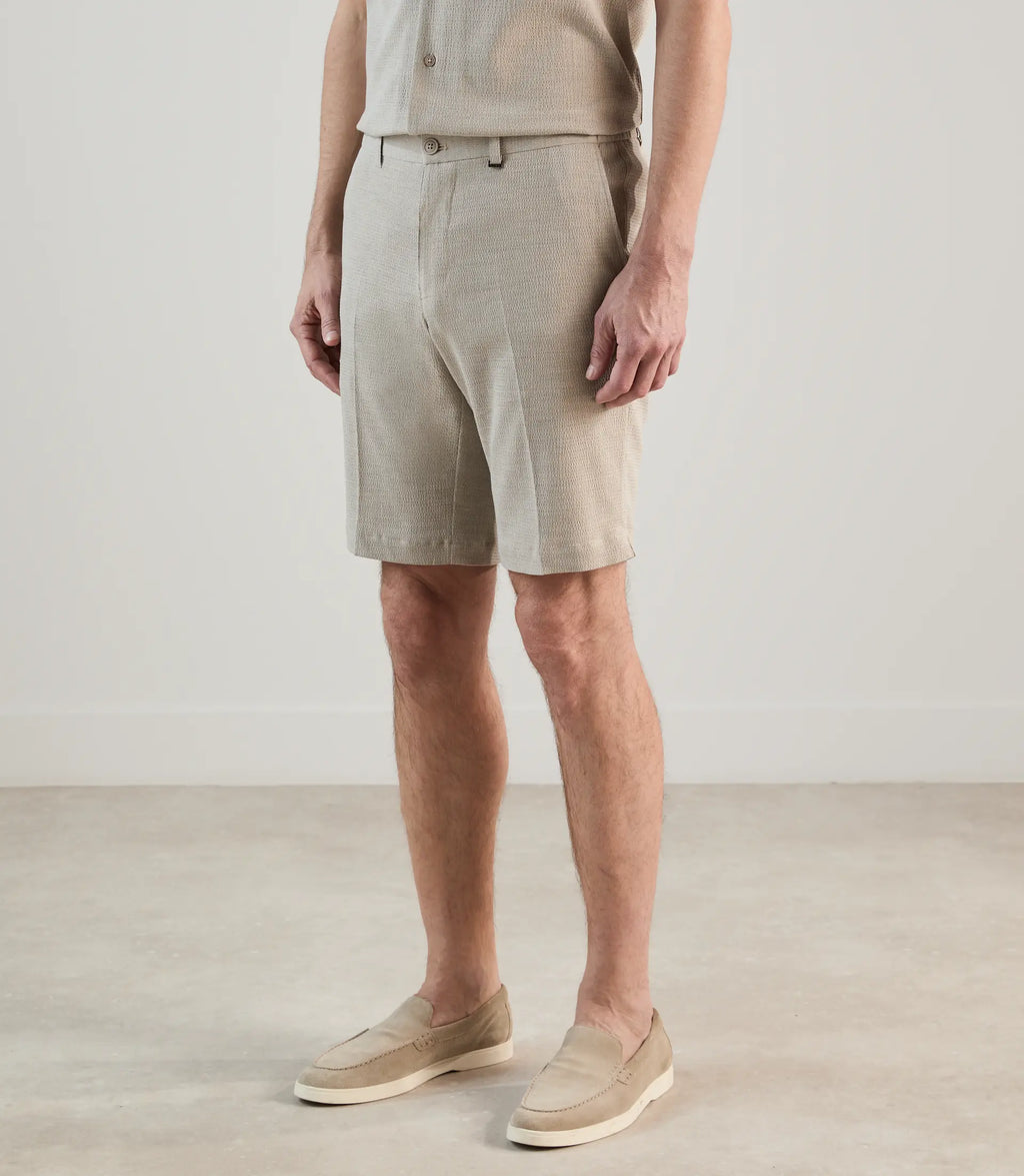 Bermuda à taille élastiquée beige - IZAC