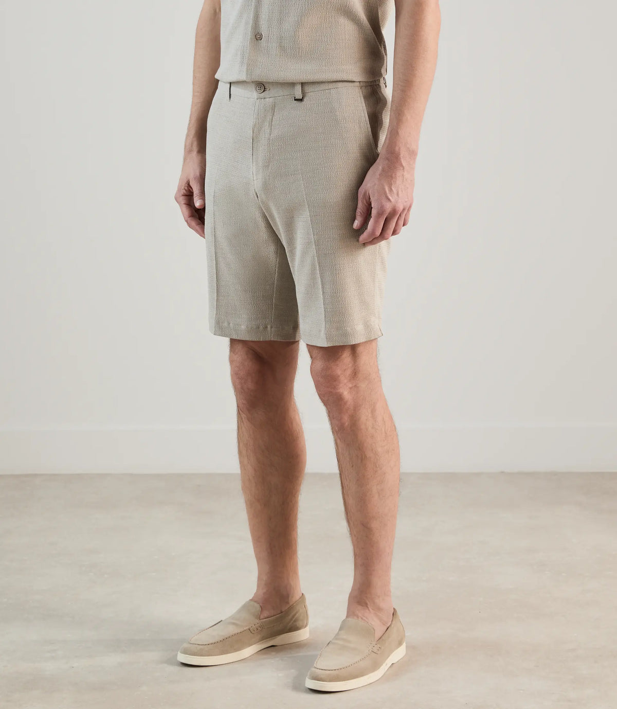 Bermuda à taille élastiquée beige - IZAC