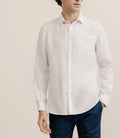 Chemise regular 100% lin rose - IZAC