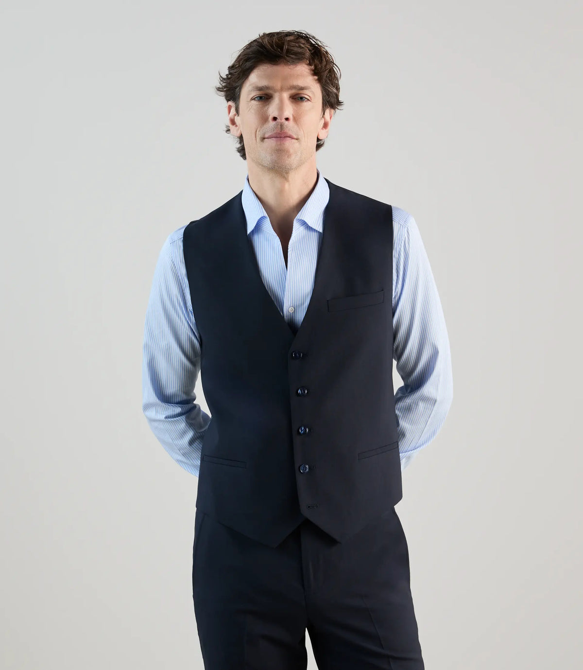 Gilet ville 100% laine bleu marine - IZAC