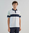 Polo avec bandes contrastées blanches - IZAC