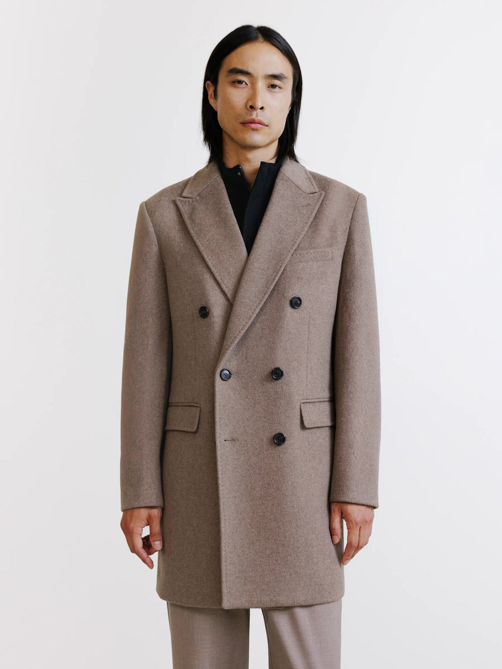 Manteau croisé taupe - IZAC
